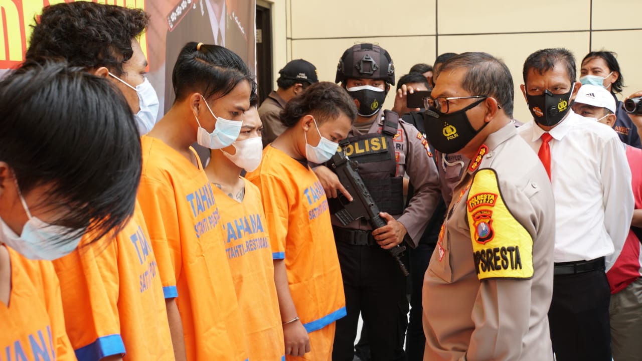 Didasari Dendam, 8 Pemuda Pengeroyokan Diringkus Satreskrim Polresta Sidoarjo