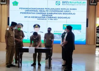 Bupati Sidoarjo Ahmad Muhdlor Ali, Ketika Penandatanganan MOU Dengan BPJS Kesehatan Dipendopo Delta Wibawa 31 Mei 2021