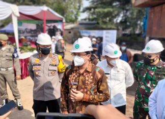 Bupati Sidoarjo Ahmad Muhdlor Ali, Saat Meresmikan Mulainya Pembangunan RSUD Krian (Foto Amrizal)