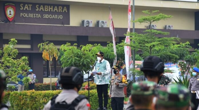 Bupati Sidoarjo Ahmad Muhdlor Ali, Saat Gelar Apel Di Polresta Sidoarjo Bersama Forkopimda