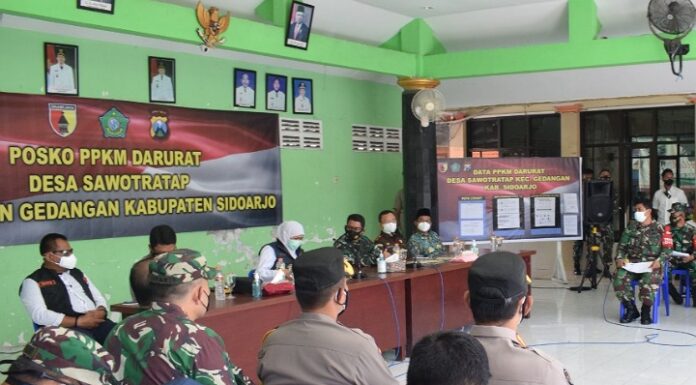 Forkopimda Jatim Warning Masyarakat Soal Penerapan Prokes Saat PPKM Darurat Ketika Forkopimda Jatim Gelar Acara Di Desa Sawotratap Gedangan Sidoarjo